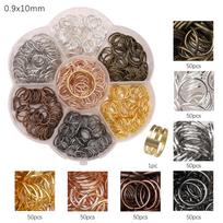 7box/bag Iron Jump Ring Lobster Clasps for DIY Accessories Jewelry Making 0.9x10mm 350Pcs+Ring įvairiaspalvis