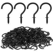 Mini S formos kabliukai su sraigtu, pakabinamas stovas luboms, skirtas augalams, puodeliams, raktams, girliandoms, daugiafunkciniai namų metaliniai laikymo kabliukai, didmeninė prekyba black,20PCS