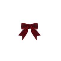 Christmas Red And Green Velvet Ribbon Bow Handmade Tailcoat Cutting Christmas Tree Gift Box Decoration Bow One Size