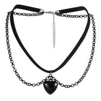 Gotikinė Karoliai Moterims Helovino Karoliai Juodas Mėnulio Pakabukas su Daugiasluoksnėmis Metalinėmis Grandinėlėmis Karoliukais Šikšnosparnio Čokeris Karoliai Cosplay Kostiumų Vakarėliui G