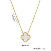Aukštos kokybės moteriški keturių lapų dobilų karoliai, dvipusis inkrustuotas akrilo pakabukas, paprasta Lucky Grass prabangi apykaklės grandinėlė 18k gold. balta