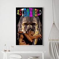 Hip Hop dainininko T-Travis S-Scott plakatas Senoviniai spaudiniai Menas Namų drobės paveikslas Vonios kambario virtuvės baro aksesuarai Sienos lipdukas 21x30cm Unframed