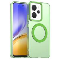 Magnetic Wireless Charging Case For Realme 14 5G Realme 14T Cover Candy Colors Transparent Back Shell Coque Realme 14 5g žalia