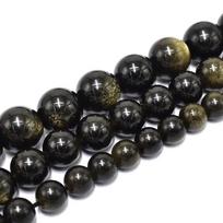 Auksinio obsidiano akmens natūralūs apvalūs karoliukai 15  gija lygūs laisvi tarpiniai karoliukai 4/6/8/10/12 mm papuošalų gamybai  pasidaryk pats  apyrankių aksesuarai Dia 4mm