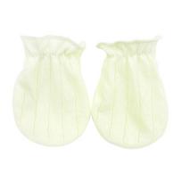 1 Pair Infant Scratch Prevention Gloves Lightweight and Stretchy Cotton Mittens for Newborns and Sensitive Skin geltona
