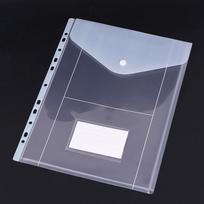 A4 Skaidri 11 skylučių segtuvo kišenė su užsegimu dokumentams laikyti A4/240x320mm
