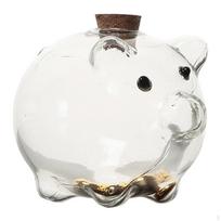 Stiklinė paršelio taupyklė Stalo organizatorius Pinigų taupymo dėžutė Stiklainis dušui Miegamajam Clear 5x6cm