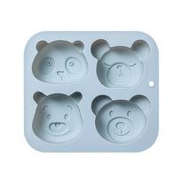 4Cells Bear Shaped Fondant Molds Baking Gadget Chocolate Moulds Silicone Material Candy Mould for Kids Kitchen Baking mėlyna