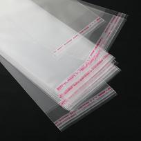 Skaidrūs lipnūs OPP maišeliai papuošalams ir plaukų aksesuarams 4*12(10+2)*double-sided 5 silk*100/pack
