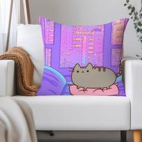 Cartoon Cute P-pusheen-s Pillow Case Applicable Space For Guest Rooms Interiors Cars Office House Decoration 12x12Inch