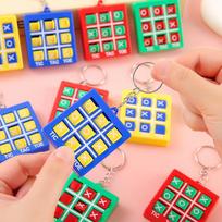 Tic-Tac-Toe XO Keychain: Educational Plastic Go-Moku Game for Students