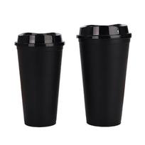 355 ml plastikinis daugkartinio naudojimo su dangteliu, puodelis šaltam vandeniui, kavai, buitiniams gėrimams, virtuvės reikmenys