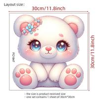 Cute Cartoon Bear Wall Stickers, Removable Self-Adhesive PVC Decals for Kids Room Nursery Bedroom Decoration 30x30cm įvairiaspalvis