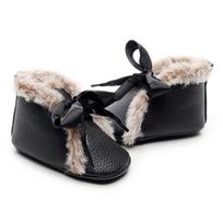 Baby Boots Infant Newborn Girls Boys Warm Shoes First Walkers Shoes Booties 10.5 juoda