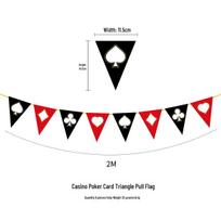 Poker Card Theme Casino Birthday Banner with Triangle Flags and Letters