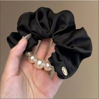 Elegant Pearl Large Intestine Scrunchies Stain Hairband Women Girl Sweet Hair Ornament Ponytail Holder Hair Tie Hair Accessories