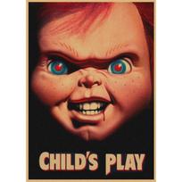 Chucky Žudikas Lėlė: Chakio nuotaka Retro filmo plakatas - Dekoratyvinė sieninė tapyba ant kraftpopieriaus 29.7X42cm beige