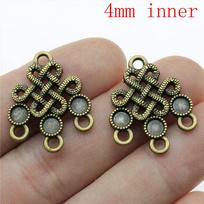 Patch Flat Earring Connector Backs Antique Bronze Color Jewelry Making Workshop Supplies Style Earring Connectors A29-4pcs-26x21mm