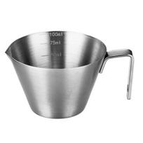 Nerūdijančio plieno espreso matavimo puodelis su skale 100 ml talpos Mini pilstymo puodelis su rankena Maistinis tikslus matavimo puodelis 100ML sidabras