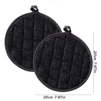 Pure Cotton Heat-Insulating Silver-Coated Pot Pad & Microwave Oven Gloves Set 18x18 cm