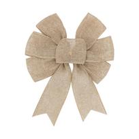 Large Burlap Decorative Bow for Wreaths Gift Wrapping Home Decor Handmade Rustic Style with Long Streamers for Indoor Outdoor Use One Size