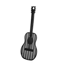 Sustiprintas ilga rankena plastikinis musių plaktukas vasarai - Minkšto tinklelio vabzdžių žudikas su gitaros formos dizainu. juoda