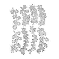 8PCS Vines Cutting Mold, Photo Album Mold Embossing Die, Durable Carbon Steel Stencil, for DIY Scrapbook Card Making Supplies 8pcs white