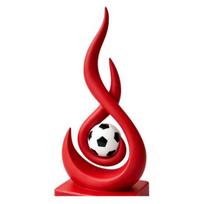 3D Printed Football Table Decoration  Resin Flame Soccer Statue Modern Centerpiece S raudona
