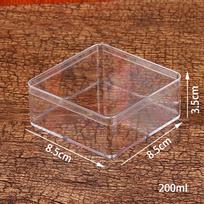 Kvadratinė plastikinė saldainių dėžutė skaidri maistui tinkama pakavimo dėžutė su dangteliu 8.5*8.5*3.5cm