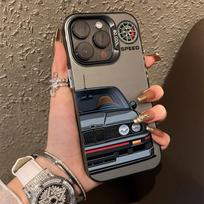 Color silver ins wind applies to Apple 14/13/12 anti-drop mobile phone case X matte XSMAX light luxury car ipone16 x/xs