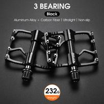 WEST BIKING 3 Bearings Bicycle Pedals Ultralight BMX MTB Road Bike Flat Pedal Aluminum Anti-slip Waterproof Cycling Accessories 098 Black