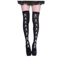 Stylish Zombie Skeleton Thigh-high Socks Tummy-lifting Moisture-wicking Long Tube Style C