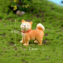 Resin Akita Dog Miniature For Succulent Planter Decoration Adorable Pet Decor Turning Dog