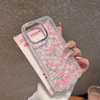 ins bow is suitable for Apple 17/16promax mobile phone case 14 flash diamonds, 15 girls, 12 large holes, 13 sets. IPhone17ProMax