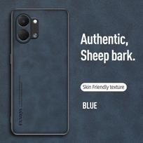 EUCAGR Case For Tecno Spark Go3 Sheepskin  PU Leather Back Protection PC Anti-drop Cover For Tecno Spark Go 3 Protection Funda Tecno Spark Go 3 mėlyna
