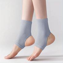2Pcs Breathable Compression Ankle Socks, Knitted Ankle Support Braces, Moisture-Wicking Yoga Sports Protection for Men Women one size pilka spalva