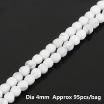 Natūralaus akmens briaunoti balti haulito apvalūs palaidi karoliukai papuošalams gaminti „pasidaryk pats“ apyrankes 15 colių sruogos 8mm 47pcs white