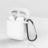 Belaidžių ausinių apsauginis dangtelis, silikoninis dėklas su pakabinama sagtimi, skirta 1/2 kartos „Airpods“ 1