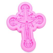 Silikoninio formos fondantinis tortas Jėzaus kryžius, skirtas atvirkštinio formavimo polimerinio molio šokolado dekoravimo įrankiams rožinė