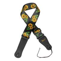 IRIN gitaros dirželis, reguliuojamas poliesterio diržas, PU odos galai, skirti Acoustic Folk Classic Electric Sunflower Pattern