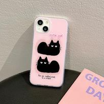 Cartoon Black Cat IMD TPU minkštas silikoninis dėklas, skirtas iPhone 11 12 13 14 Pro Max 13ProMax skaidrus galinis dangtelis iPhone 14 Pro Max