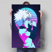 Anime Manga Hunter × Hunter Cyberretro sienų dekoratyvinė drobė tapyba Gon Freecss Killua Zoldyck meno plakatai ir spaudiniai Dovana 21cm×30cm NoFrame