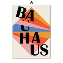 „Bauhaus“ abstrakčių spalvų blokų formos sienų meno drobės tapyba Šiaurės šalių plakatai ir spaudiniai Sienų nuotraukos, skirtos gyvenamojo kambario namų dekoravimui 21cm×30cm NoFrame