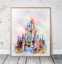 Princesės pilies paveikslai Namų kambario dekoras Drobė Siena Menas Architektūra Pastatai Namų dizaino nuotraukos Be rėmelių 21*30cm