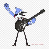 Mordecai Guitar Mordecai Rigby Iron on Heat Transfer Printing Vinyl Patches Sticker for Clothes DIY Appliques Washable Patches gray