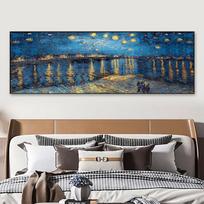 Van Gogo žvaigždėtos nakties replikacijos drobės paveikslai ant sienos Įžymių impresionistų paveikslų plakatas ir spaudinys svetainei 20*40cm