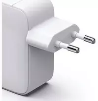Hama GaN 65W PD/QC su ištraukiamu laidu, 2x USB-C, balta