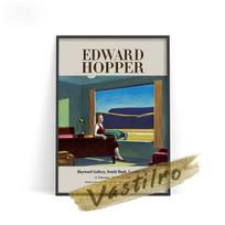 Edvardo Hopperio parodos muziejaus plakatas „Nighthawk Retro Wall Art“ aliejinis paveikslas „Ryto paštas“ Niujorko naujienos 21cm×30cm NoFrame