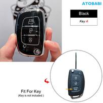 TPU automobilio raktų dėklas, sulankstomas nuotolinio valdymo pulto dangtelis, skirtas Hyundai Solaris Sonata Elantra i10 i40 ix35 Creta H1 Grand Santa Fe Tucson automobilių priedai
