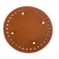 1 vnt. Rankų darbo ovalus dugnas megztam krepšiui PU oda Atsparus dilimui Aksesuarai Dugnas su skylėmis Pasidaryk pats Nertas krepšio dugnas 15cm/5.9inch ruda